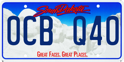 SD license plate 0CBQ40