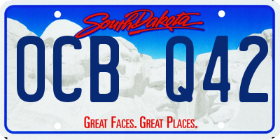 SD license plate 0CBQ42