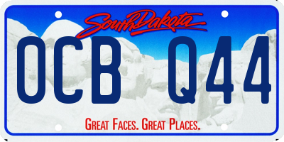 SD license plate 0CBQ44