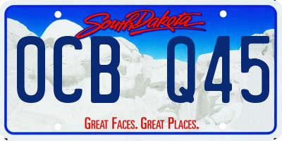 SD license plate 0CBQ45
