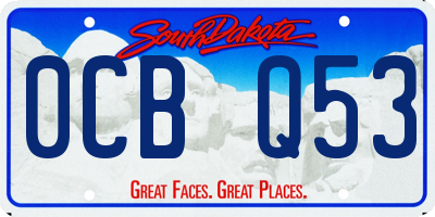 SD license plate 0CBQ53