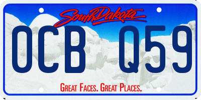 SD license plate 0CBQ59