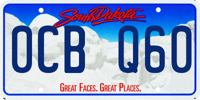 SD license plate 0CBQ60