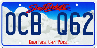 SD license plate 0CBQ62