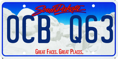 SD license plate 0CBQ63