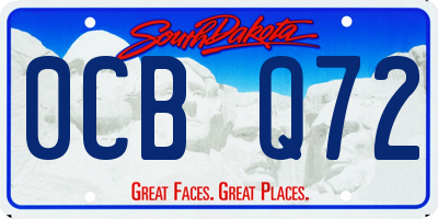 SD license plate 0CBQ72