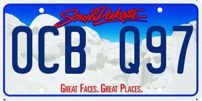 SD license plate 0CBQ97