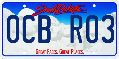 SD license plate 0CBR03