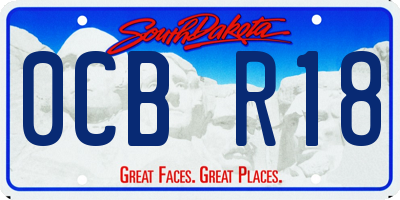 SD license plate 0CBR18