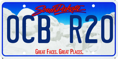 SD license plate 0CBR20