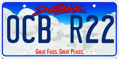 SD license plate 0CBR22