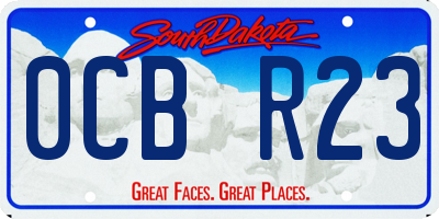SD license plate 0CBR23
