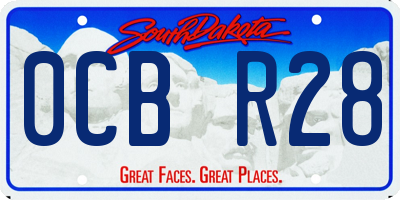 SD license plate 0CBR28