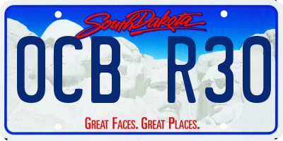 SD license plate 0CBR30