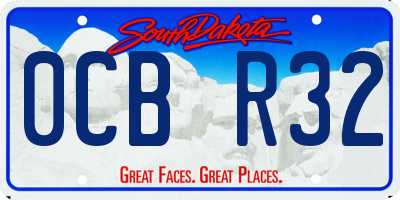 SD license plate 0CBR32