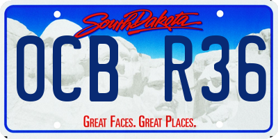 SD license plate 0CBR36