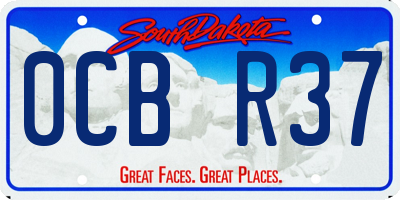 SD license plate 0CBR37