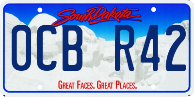 SD license plate 0CBR42