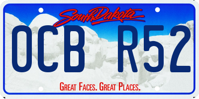 SD license plate 0CBR52
