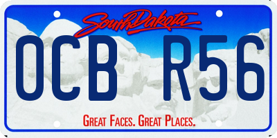 SD license plate 0CBR56