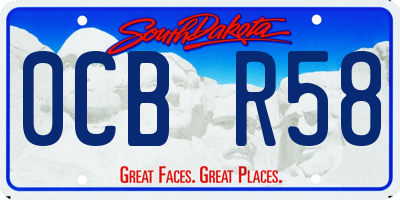 SD license plate 0CBR58