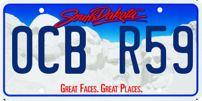 SD license plate 0CBR59
