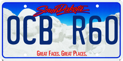 SD license plate 0CBR60