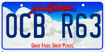 SD license plate 0CBR63