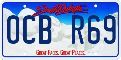 SD license plate 0CBR69
