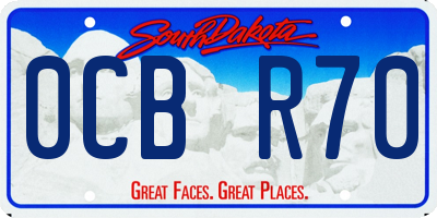 SD license plate 0CBR70