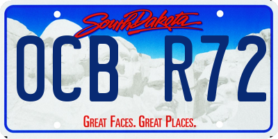 SD license plate 0CBR72