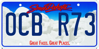 SD license plate 0CBR73