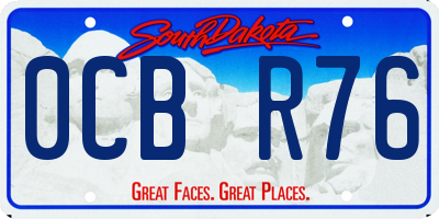 SD license plate 0CBR76