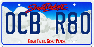 SD license plate 0CBR80