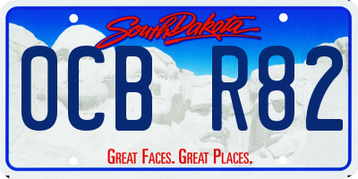 SD license plate 0CBR82