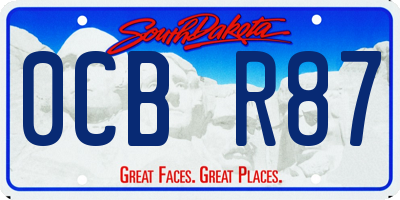SD license plate 0CBR87