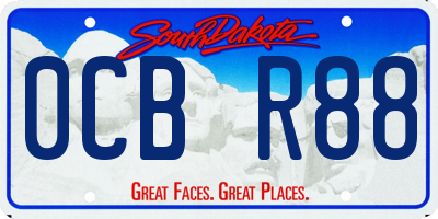 SD license plate 0CBR88