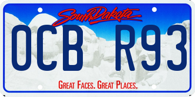 SD license plate 0CBR93