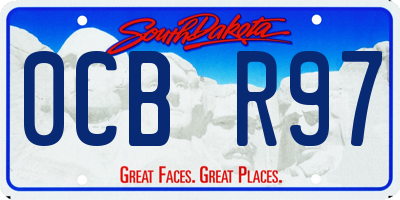 SD license plate 0CBR97