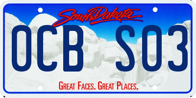 SD license plate 0CBS03