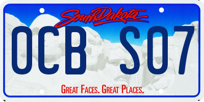SD license plate 0CBS07