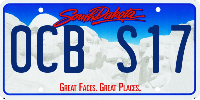 SD license plate 0CBS17