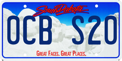 SD license plate 0CBS20