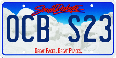 SD license plate 0CBS23