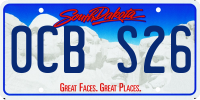 SD license plate 0CBS26