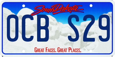 SD license plate 0CBS29