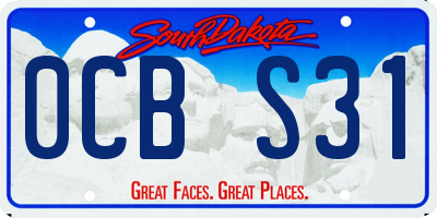 SD license plate 0CBS31