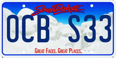 SD license plate 0CBS33