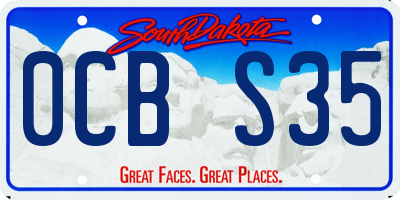 SD license plate 0CBS35