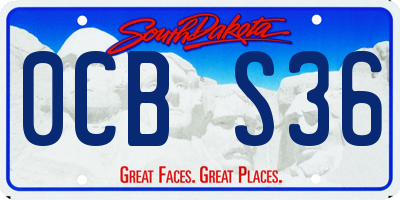 SD license plate 0CBS36